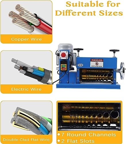 Automatic Wire Stripping Machine for 0.06 -1.5, [High Precision] [75 ft/min] Wire Stripper Tool with An Extra Manual Crank, Electric Wire Stripper for Scrap Cable Copper Recycling