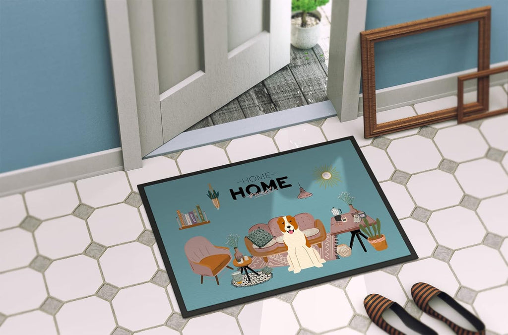 Caroline's Treasures CK7894MAT Central Asian Shepherd Dog Sweet Home Doormat 18x27 Front Door Mat Indoor Outdoor Rugs for Entryway, Non Slip Washable Low Pile, 18H X 27W