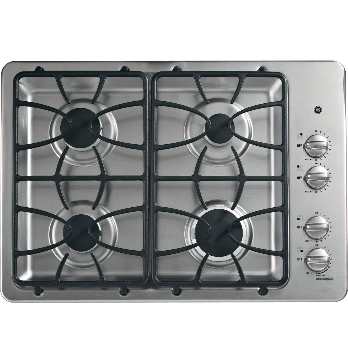 JGP333SETSS GE 30x22 Built-in Gas Cooktop - Stainless Steel