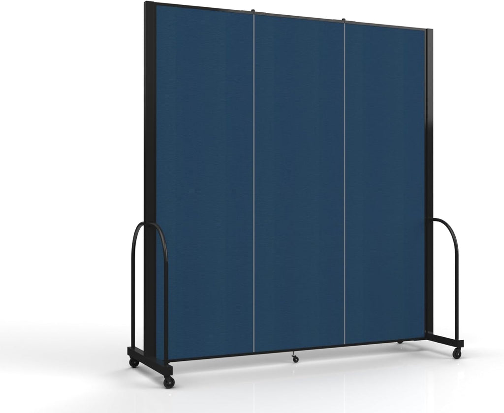 Standard Room Divider with Metal Frame, Folding Portable Partition Privacy Walls for Schools and Offices 7'6 Tall x 8'7 Wide Navy