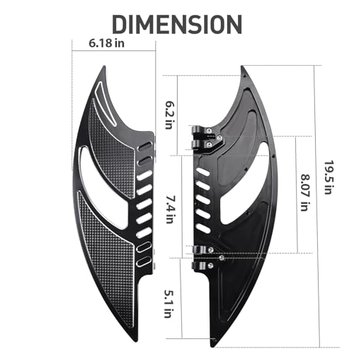 Passenger Floorboards CNC Edge Cut Male Mount Foot Pegs Rear Footrest Pedal for Harley Touring Street Road King Glide Dyna Sportster Softail Chrome and Black