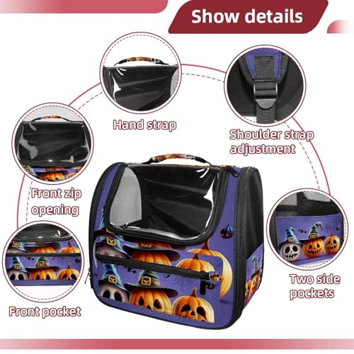 Halloween Pet Carrier Airline Approved Pet Carrier Bag Dog Carrier for Small Medium Cats Dogs Puppies Kitten