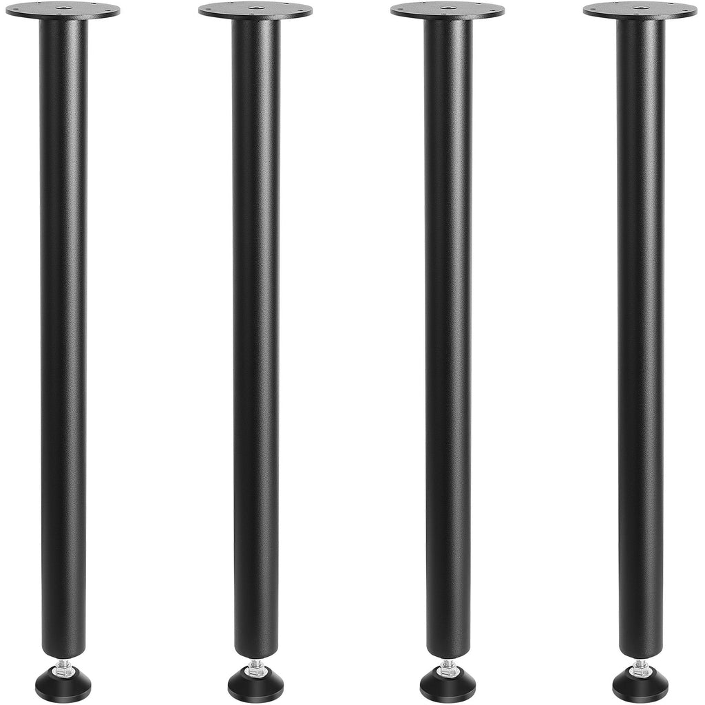 SKYSHALO 28 Solid Steel Adjustable Desk Legs Office Table Furniture Set of 4 Black