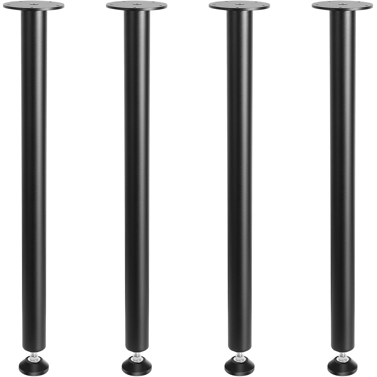 SKYSHALO 28 Solid Steel Adjustable Desk Legs Office Table Furniture Set of 4 Black