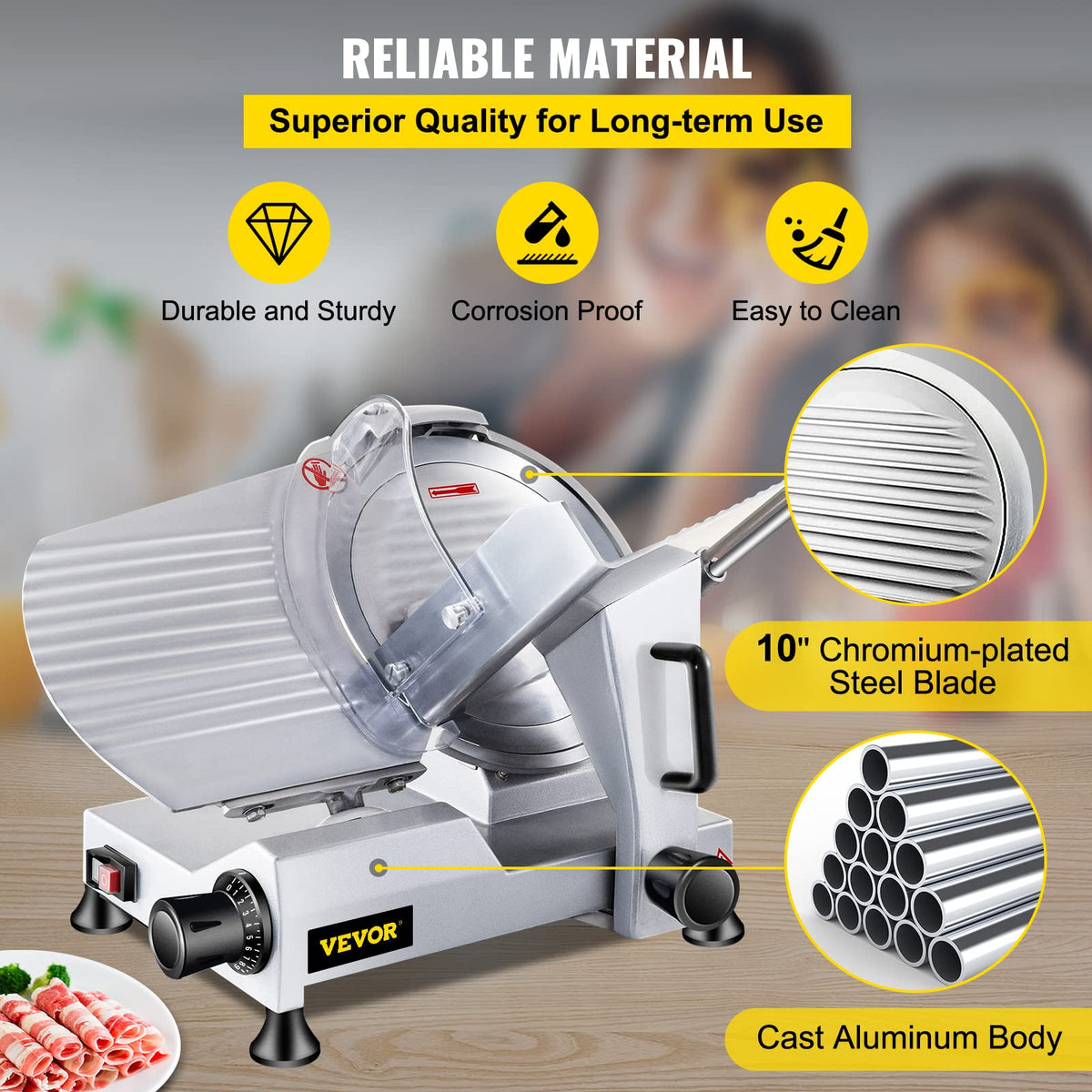 VEVOR Commercial Meat Slicer Semi Auto