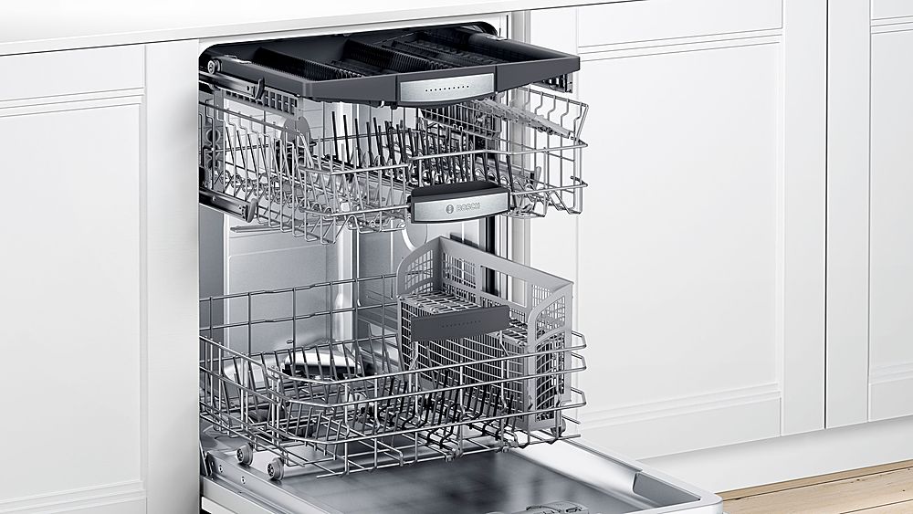 Bosch - 800 Series 24 Top Control Built-In Dishwasher with CrystalDry, Stainless Steel Tub, 3rd Rack, 42 dBa - Custom Panel Ready
