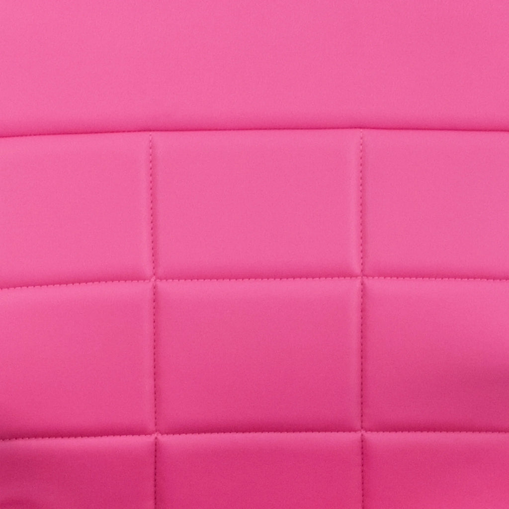 Emma + Oliver Mid-Back Pink Vinyl Executive Swivel Office Chair with Chrome Base and Arms