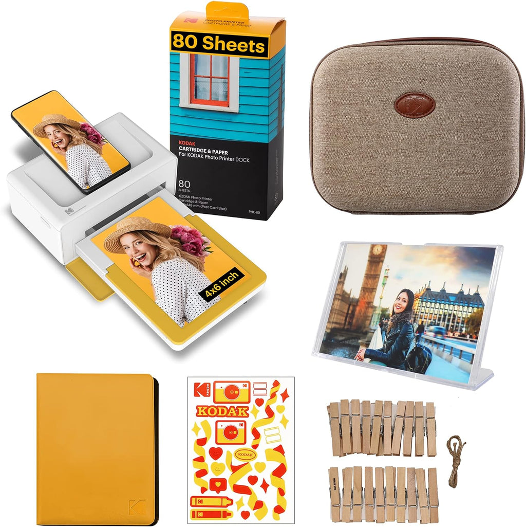 Kodak Dock Plus 4x6?? Portable Instant Photo Printer, Compatible with iOS, Android and Bluetooth Devices Full Color Real Photo, 4Pass & Lamination Process, Premium Quality - Convenient