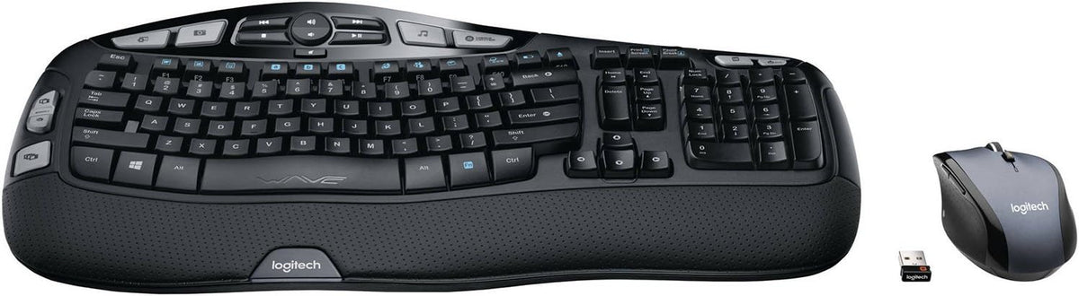 Logitech - MK570 Comfort Wave Wireless Keyboard and Optical Mouse (Renewed)