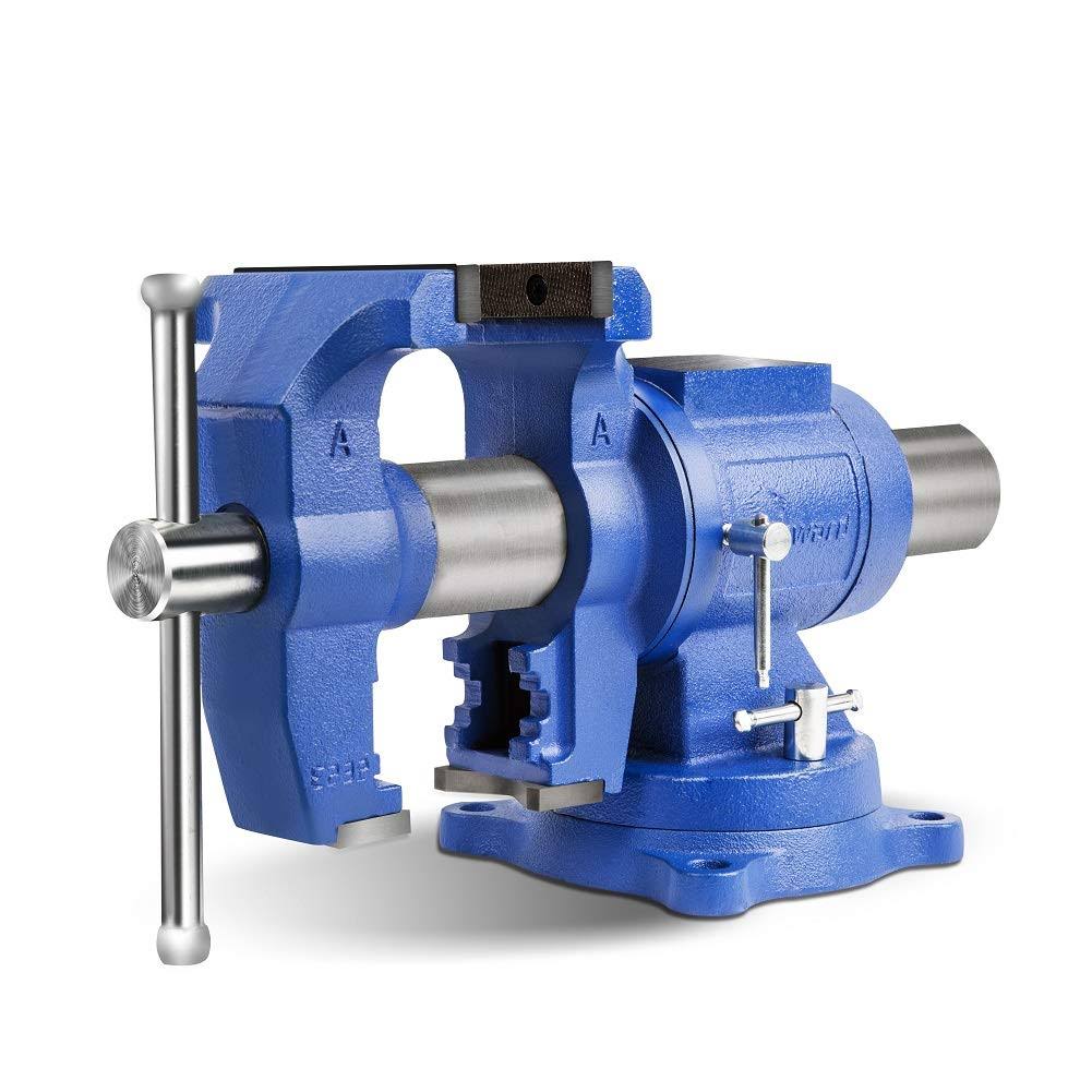 Forward DT08125A 5-Inch Heavy Duty Bench Vise 360-Degree Swivel Base and Head with Anvil (5x22)