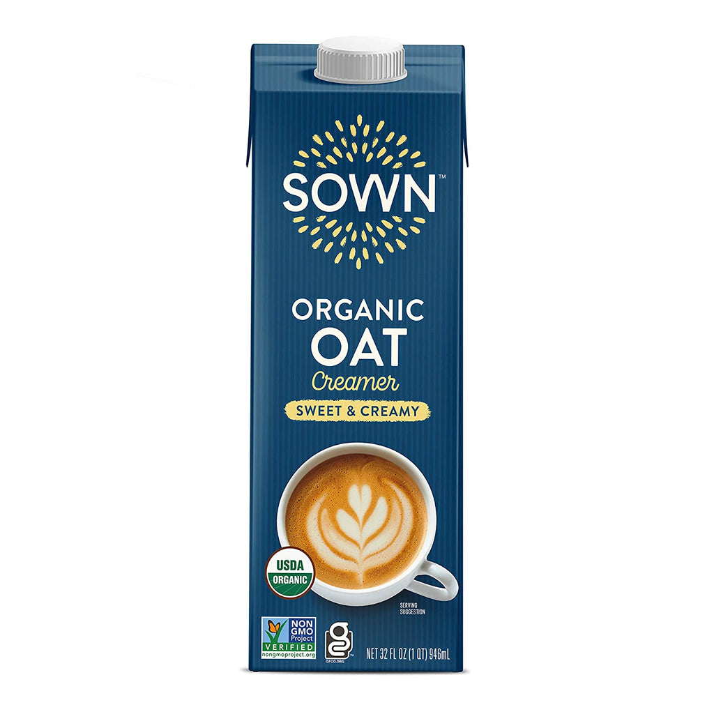 SOWN Organic Oat Creamer Unsweetened - Barista Oat Milk Non Dairy Coffee Creamer - Plant Based, Dairy-Free, Vegan, 0g Added Sugar, Gluten-Free, Non-GMO, Shelf Stable - 32oz (Pack of 6)