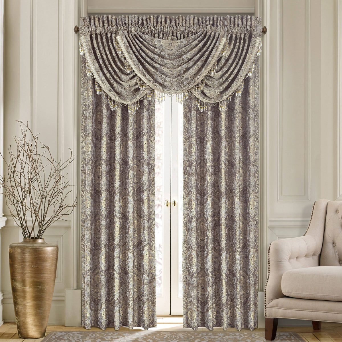 J Queen New York Provence Stone Valance - Waterfall