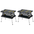 Keter Folding Work Table, Portable Workbench w/ 12 Clamps for Garage/Wood Shop
