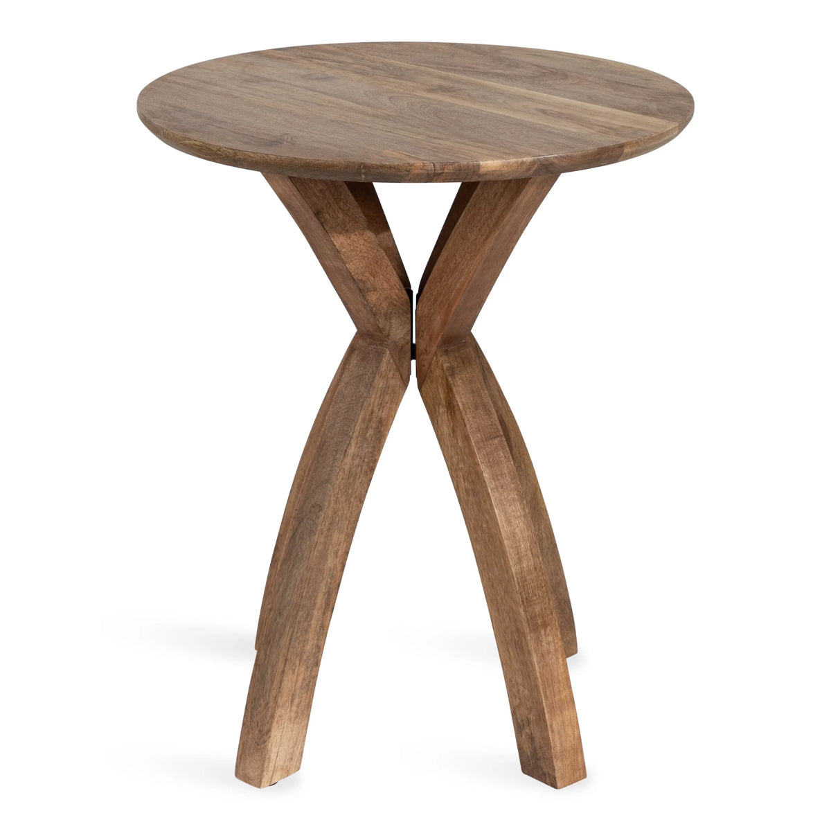 Kate and Laurel Soleyn Mid-Century Round Wood Side Table, 20 x 20 x 25, Natural, Decorative End Table with Boho Style for Use as Bedroom Nightstand or Living Room Accent