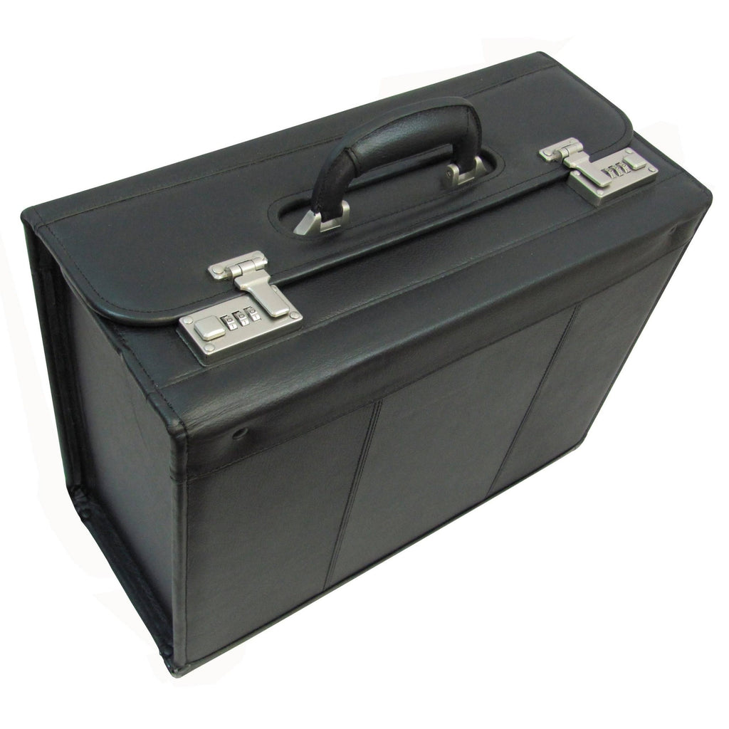 Amerileather Black Leather Pilot Case