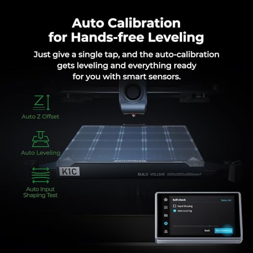 Creality K1C 3D Printer, 600mm/s High-Speed Auto Leveling Clog-Free Robust Direct Extruder K1 SE Upgraded 3D Printer with AI Camera 300??C Printing Silent Mode Support Carbon Fiber Filaments