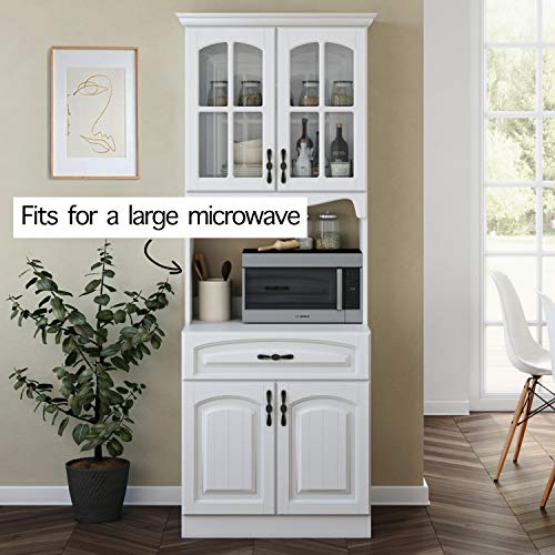 Living Skog Kitchen Cabinet with Storage Shelves and Microwave Stand