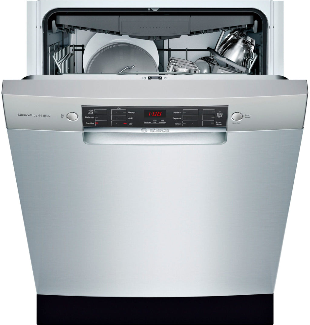 Bosch - 800 Series 24 Front Control Built-In Dishwasher with Stainless Steel Tub - Stainless steel