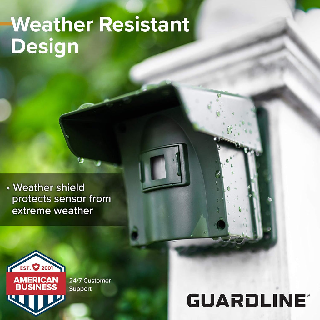 Guardline Wireless Driveway Alarm - 4 Motion Detector Alarm Sensors & 1 Receiver, 1/4 Mile Range, Weatherproof Outdoor Security Alert System for Home & Property