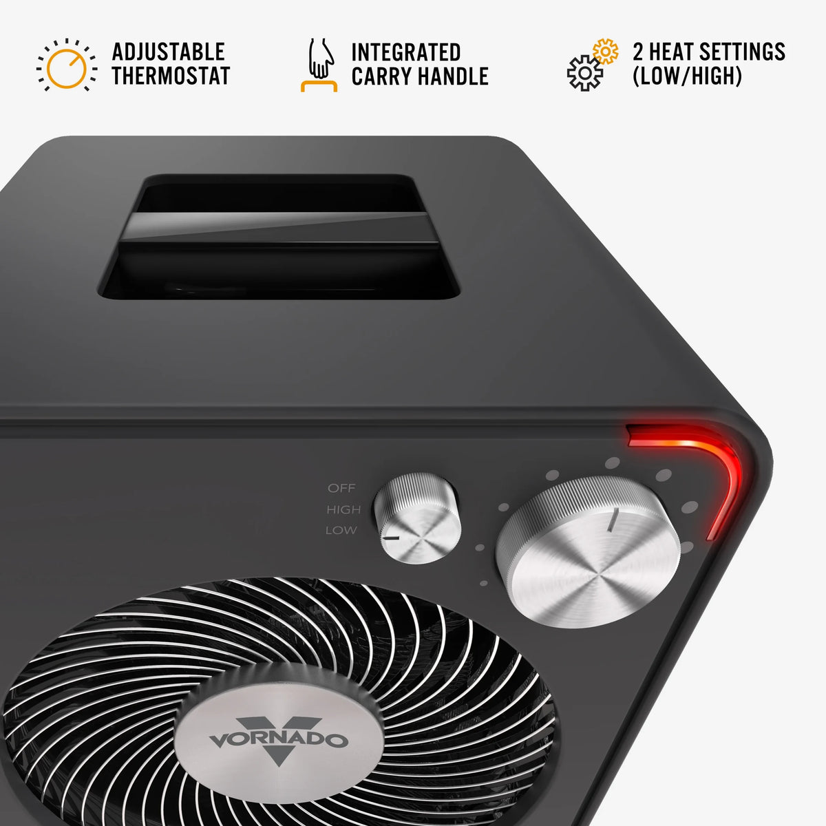 Vornado VMH300 Whole Room Vortex Metal Heater, Black (New)