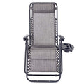 BTEXPERT Adjustable Steel Mesh Zero Gravity Lounge Chairs Outdoor Patio Recliner Beach Yard Garden with Pillow Utility Tray Cup Holder Gray Case Pack (Set of 2 pcs), Two Piece, Grey