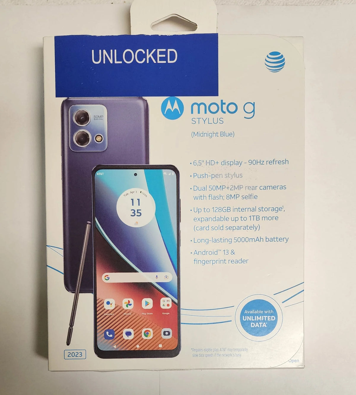 Motorola Moto G Stylus 2023 - UNLOCKED, Midnight Blue 4G - 128GB - NEW
