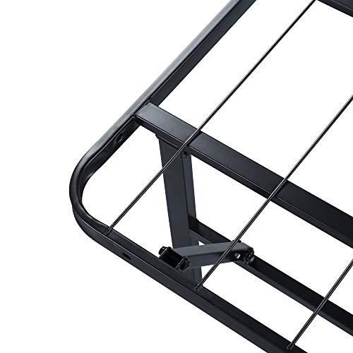 PrimaSleep 18 Inch Tall Heavy Duty Steel Slat Bed Frame/Anti-Slip Support/Easy Assembly Mattress Foundation/No Noise/No Box Spring Needed/Full/Black