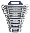 GearWrench 9602 16-Piece Reversible Combination Ratcheting Wrench Set Metric