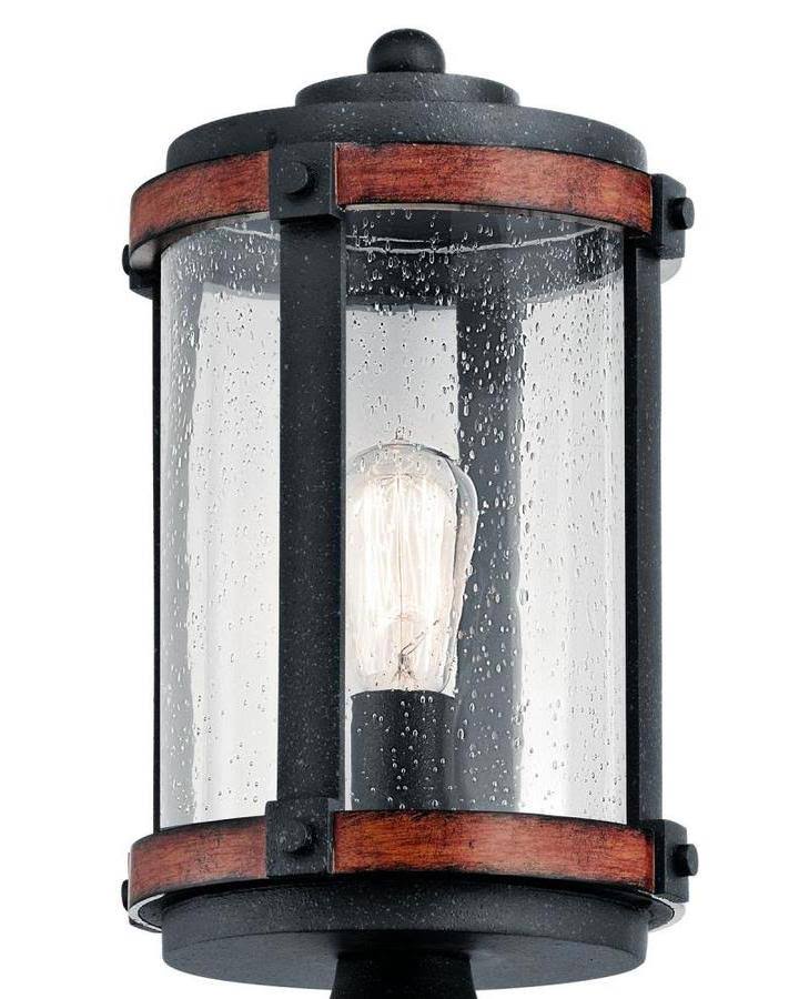 Kichler Barrington 17.85-in H Distressed Black and Wood Post Light