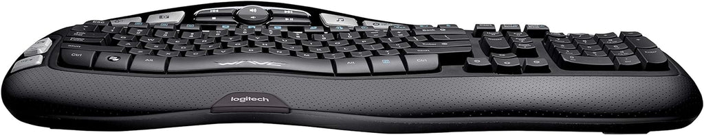 Logitech K350 Wireless Wave Ergonomic Keyboard with Unifying Wireless Technology - Black