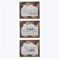 Wood Lodge Cabin Wall Sign, Assorted Color - 3 Piece