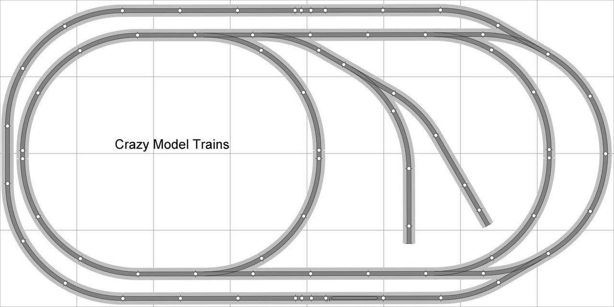 Train Layout #005 Bachmann HO EZ Track Nickel Silver - 4& x 8& - Train Set