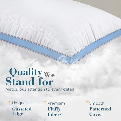 viewstar Bed Pillows King Size Set of 2, Hotel Quality, Down Alternative Big Pillow for Back, Stomach or Side Sleepers, Firm