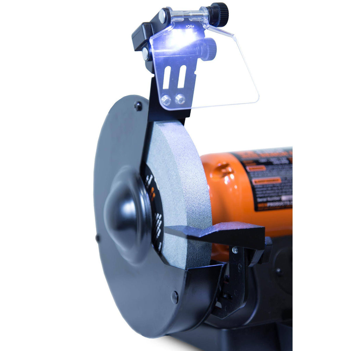 Wen 4282 4.8-Amp 8x22 Bench Grinder with LED Work Lights and Quenching Tray