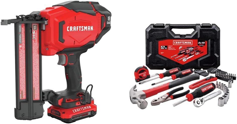 CRAFTSMAN V20 Cordless Brad Nailer Kit, 18GA (CMCN618C1)