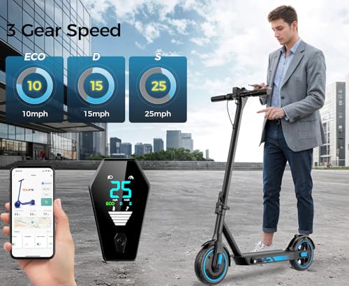 Electric Scooter for Adults, 19/25 Mph Max Speed, 21/25/35 Miles Range,350/500/600W APP Control E-Scooter with 8.5/10 Inflatable tire, Foldable Escooter with App Control, UL 2272 Certified