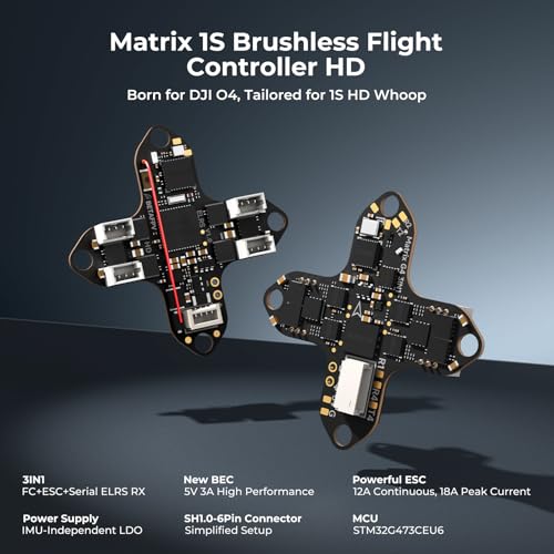 BETAFPV Meteor75 Pro Brushless Whoop Quadcopter with Matrix 1S 3IN1 HD FC, 1102 22000KV Motor, 45mm 3-Blade Prop Compatible for O4 Air Unit for FPV Filmmakers Enthusiasts Flight Indoor Outdoor - PNP