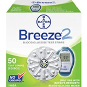 Bayer Breeze 2 Blood Glucose Test Strips 50 strips