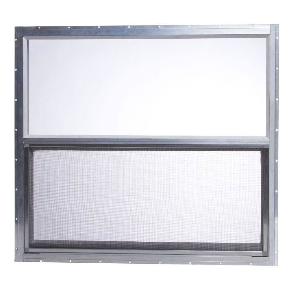 TAFCO Windows 30 in. x 27 in. Mobile Home Single Hung Aluminum Window - Silver
