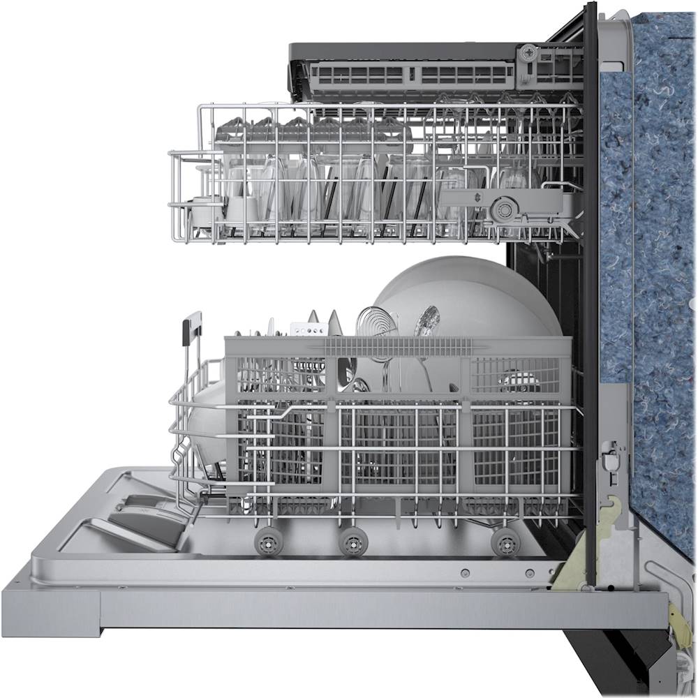 Bosch - 800 Series 24 Top Control Built-In Dishwasher with CrystalDry, Stainless Steel Tub, 3rd Rack, 42 dBa - Stainless steel