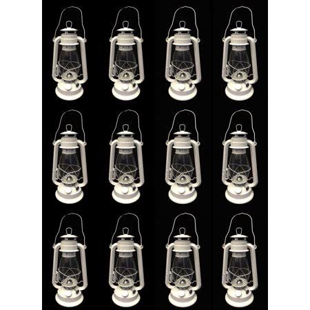 Shop4omni Lot of 12 - 12 inch White Hurricane Kerosene Lantern Light Table Decorative Lamp