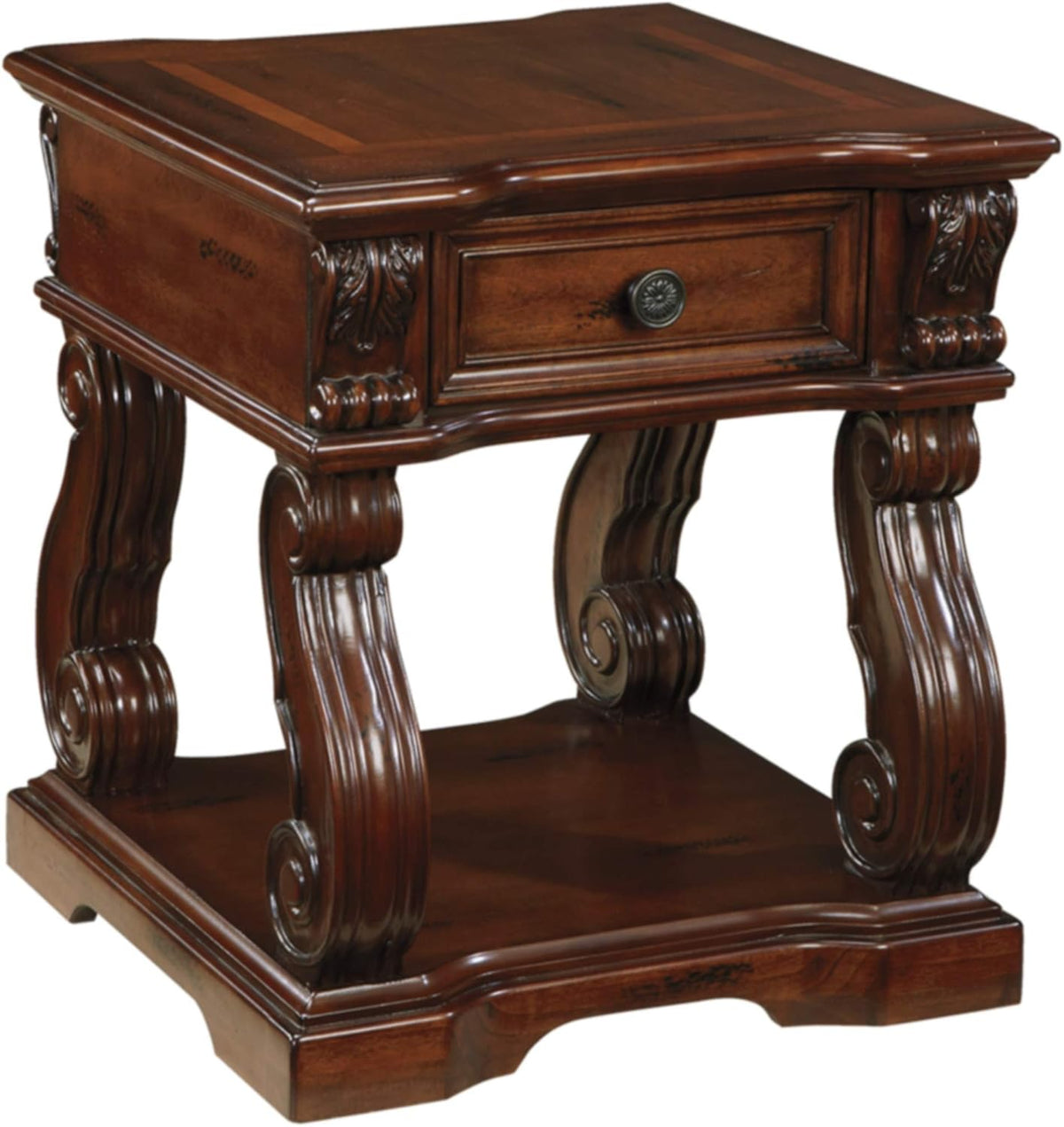 Signature Design by Ashley - Alymere Square End Table - Rustic Brown