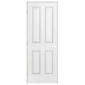 Masonite 28 in. x 80 in. 4-Panel Right-Handed Hollow-Core Smooth Primed Composite Single Prehung Interior DOOR, Primed White