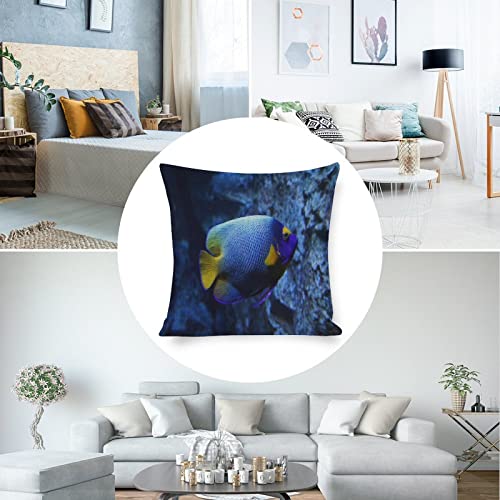 Cushion Pillow Cover Ocean Sea Starfish Zippered Pillow Cover Underwater Sea World Fish Nautical Ocean Throw Pillow Covers 18x18 Pillows for Couch Sofa Patio Furniture Home Decor