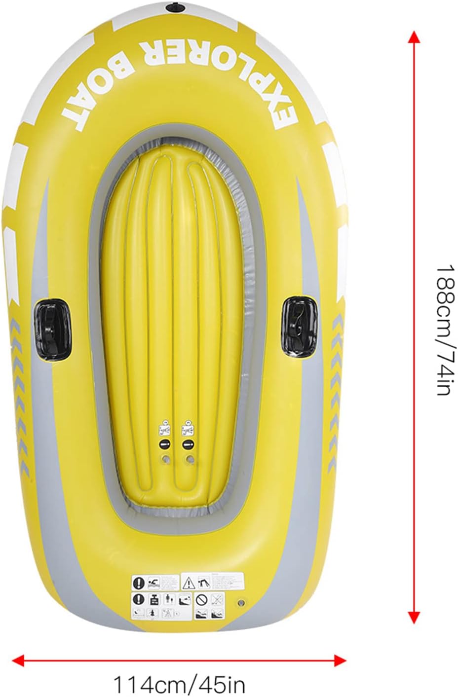 Inflatable Kayak Boat, Heavy Duty Inflatable Canoe Yellow Inflatable Kayak with Two Paddle Mounts Double Valve Design for 2 Person PVC Air Boat