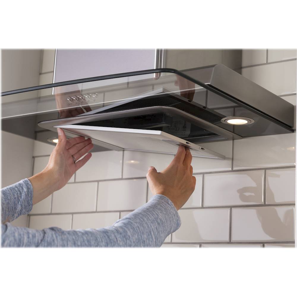 GE Profile - 24 Convertible Range Hood - Silver
