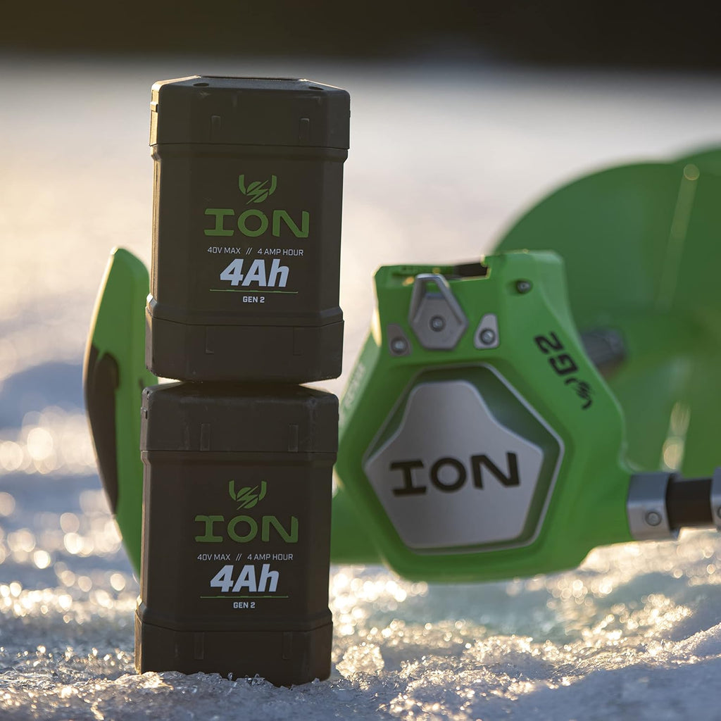 ION G2 8 Electric Power Ice Fishing Auger with Two High Performance 4Ah 40V MAX Gen 2 Lithium-Ion Batteries