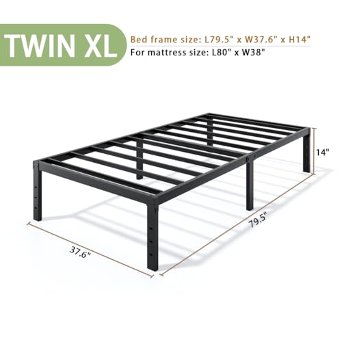 Metal Bed Frame Full Size - 14 Inch Heavy-Duty Full Platform Bed Frame No Box Spring Needed, Easy Assembly, Noise-Free, Sturdy Mattress Foundation, Underbed Storage Space