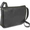 Le Donne Leather Flap Over Shoulder Bag Black