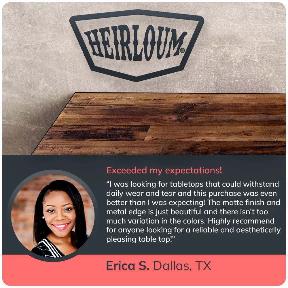 HEIRLOUM Reclaimed Wood Table Top - Rustic Recycled Solid Wooden Piece Perfect for Kitchens, Dining and Coffee Table Tops (Reclaimed Wood Table Top - Economy, 30 x 30)